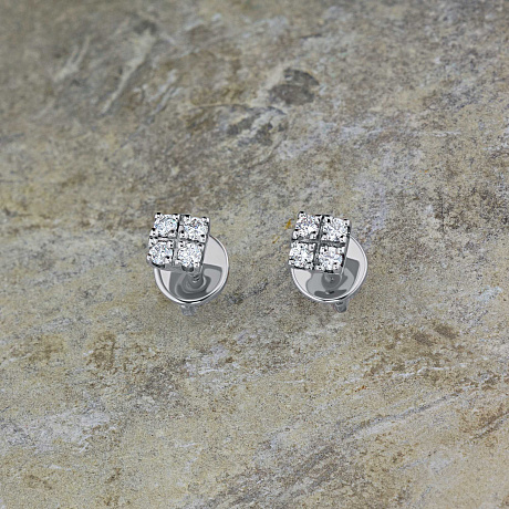 Пусеты из белого золота