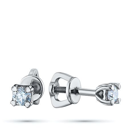 Пусеты из комбинированного золота с бриллиантами