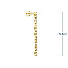 Пусеты из желтого золота c бриллиантами