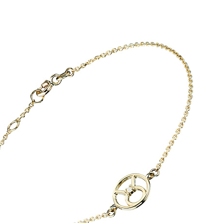 Браслет телец из желтого золота с бриллиантом