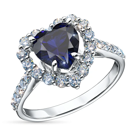 Кольцо из комбинированного золота с и сапфиром