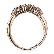 Классическое кольцо из красного золота с бриллиантами