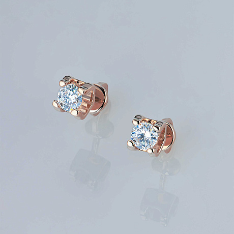 Пусеты из красного золота