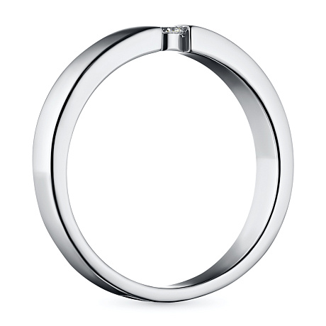 Обручальное кольцо из белого золота с бриллиантом