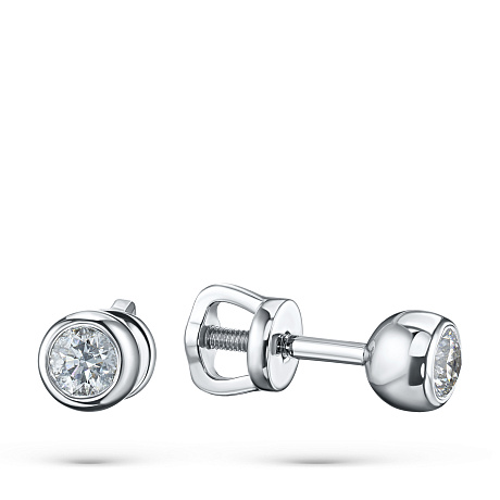 Пусеты из белого золота