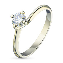 Помолвочное кольцо из желтого золота с бриллиантом