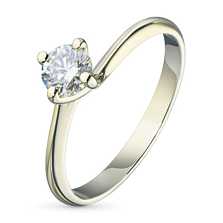Помолвочное кольцо из желтого золота с бриллиантом