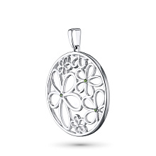 Подвеска из серебра с хромдиопсидами