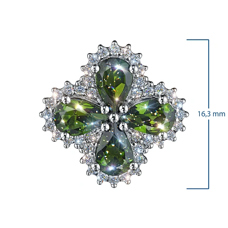 Подвеска из комбинированного золота с и хромдиопсидами