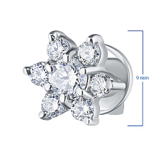 Пусеты из белого золота c бриллиантами