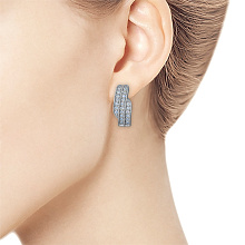 Серьги из серебра c бриллиантами