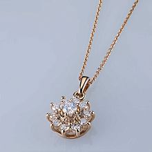 Классическая подвеска из красного золота c бриллиантами