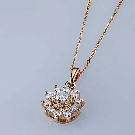 Классическая подвеска из красного золота