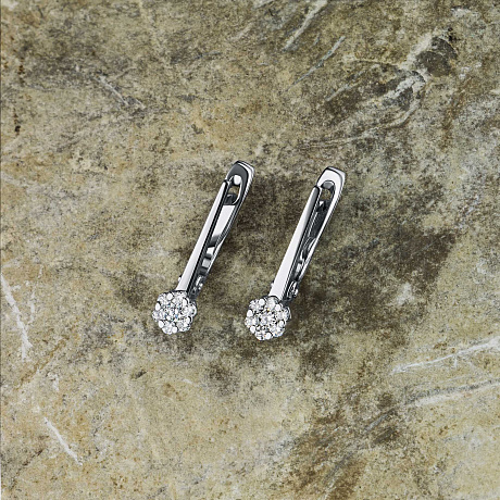 Серьги из белого золота с бриллиантами