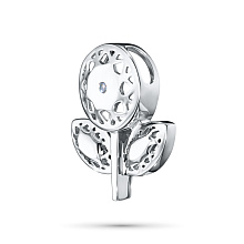 Классическая подвеска из серебра с бриллиантом