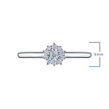 Кольцо из серебра c бриллиантами