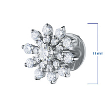 Пусеты из белого золота c бриллиантами