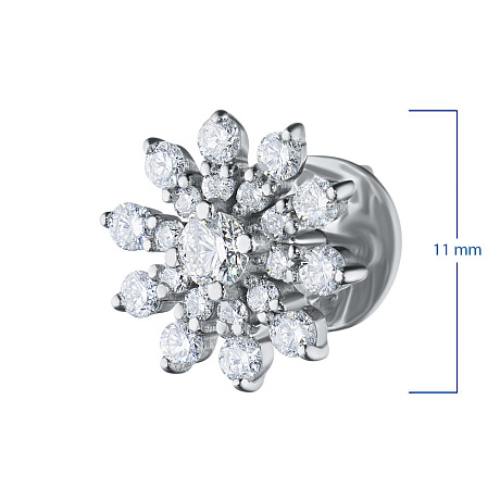 Пусеты из белого золота