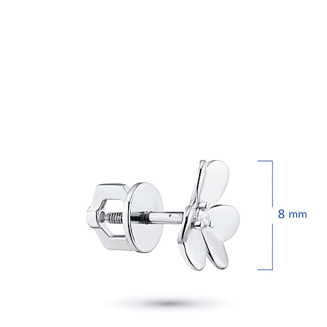 Пусеты из серебра с бриллиантами