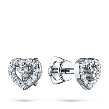 Пусеты из комбинированного золота с бриллиантами