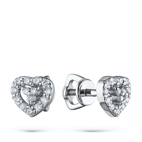 Пусеты из комбинированного золота с бриллиантами