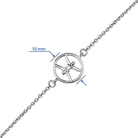 Браслет из комбинированного золота с бриллиантом