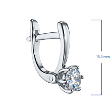 Серьги из белого золота с бриллиантом