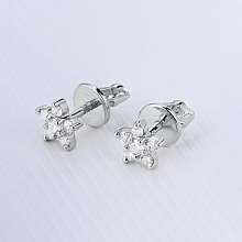 Пусеты из белого золота c бриллиантами