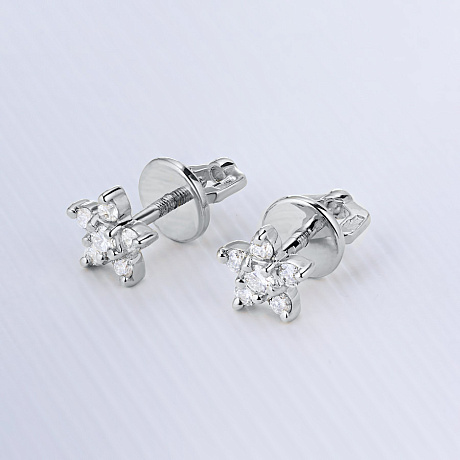 Пусеты из белого золота