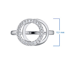 Кольцо из серебра c бриллиантами