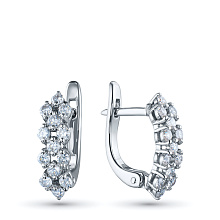 Серьги из серебра c бриллиантами
