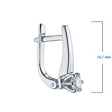 Серьги из белого золота с бриллиантом