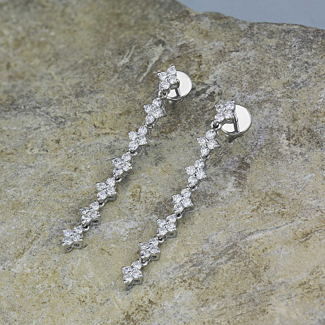 Пусеты из белого золота