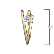 Серьги из желтого золота с бриллиантом