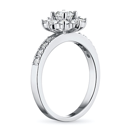 Кольцо из белого золота с бриллиантами