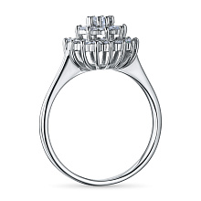 Классическое кольцо из белого золота c бриллиантами выращенными