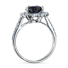 Кольцо из комбинированного золота с и сапфиром и бриллиантами