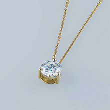 Классическая подвеска из желтого золота с бриллиантом