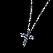 Подвеска из серебра с сапфирами и бриллиантами