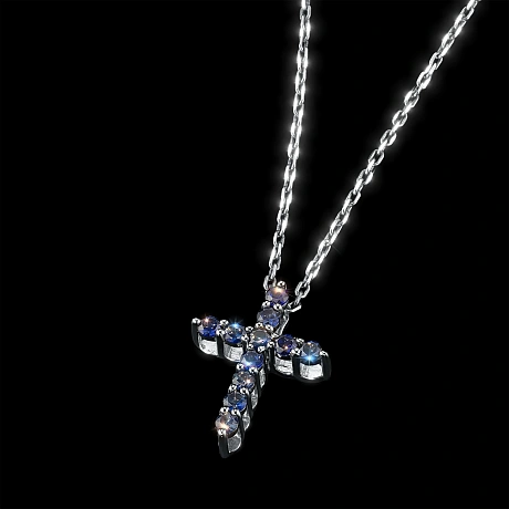 Подвеска из серебра с сапфирами