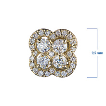 Пусеты из желтого золота с бриллиантами