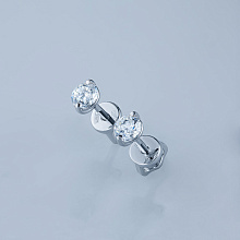 Пусеты из серебра с бриллиантом