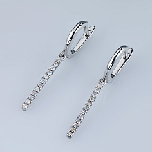 Серьги из серебра c бриллиантами