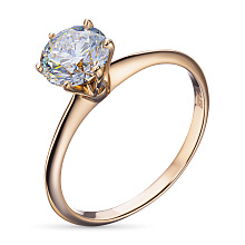 Кольцо из красного золота с бриллиантом