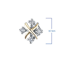 Пусеты из комбинированного золота с бриллиантами