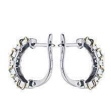 Серьги из комбинированного золота c бриллиантами