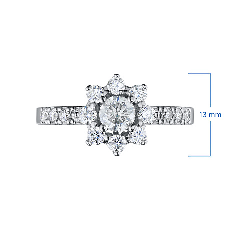 Кольцо из белого золота с бриллиантами