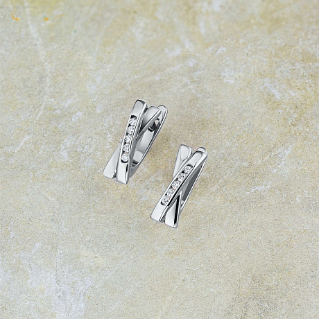 Серьги из белого золота с бриллиантами