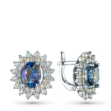 Серьги из комбинированного золота с и сапфирами и бриллиантами