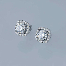 Пусеты из белого золота c бриллиантами